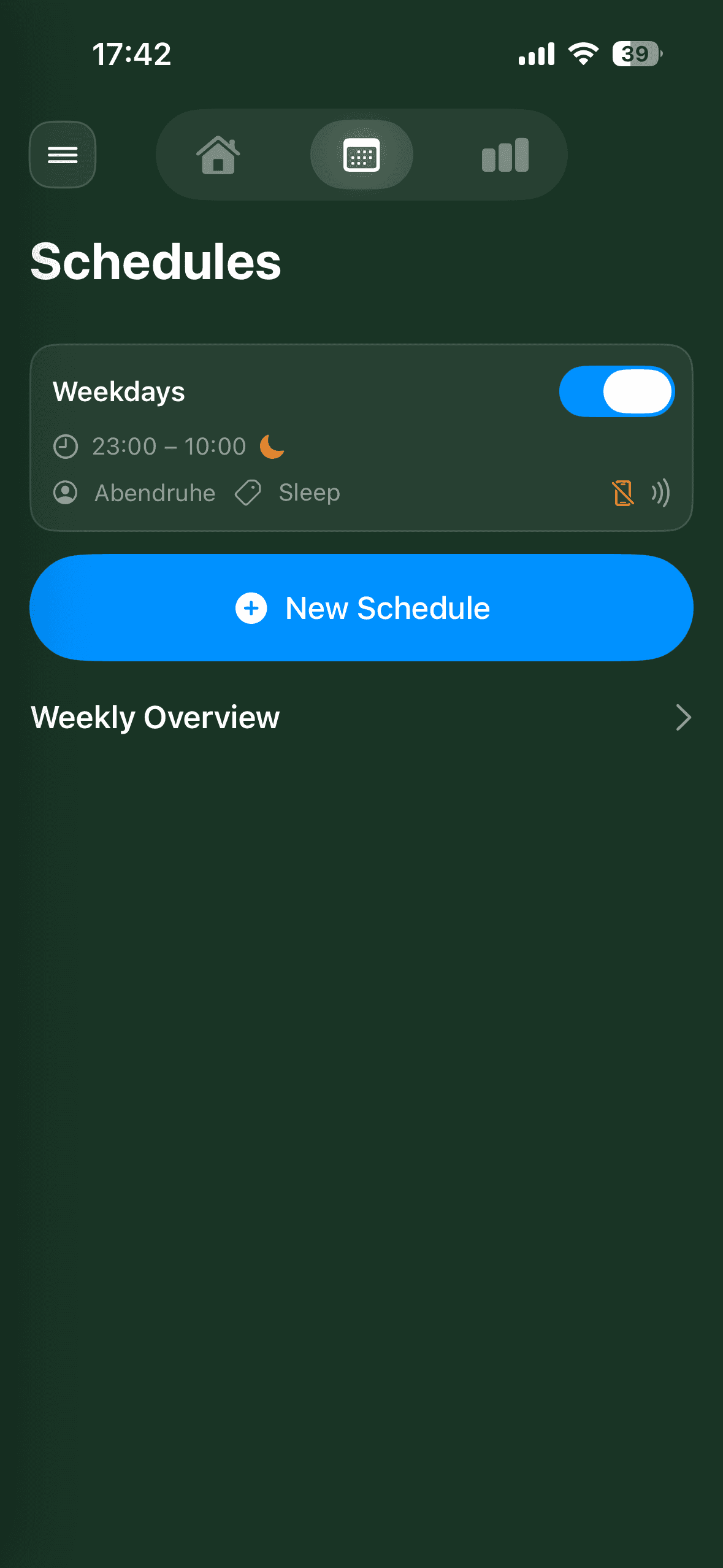 Weekly schedule setup in Cura
